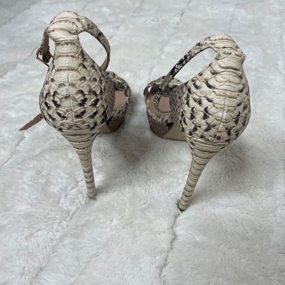 Steve Madden Snake Skin Print Open Toe Heels - Picture 3 of 4
